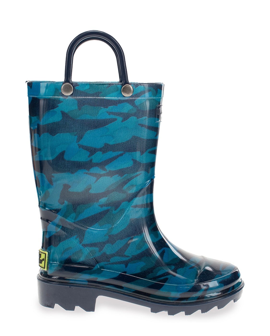 Kids Camo Shark Lighted Rain Boot - Blue - WSC B2B