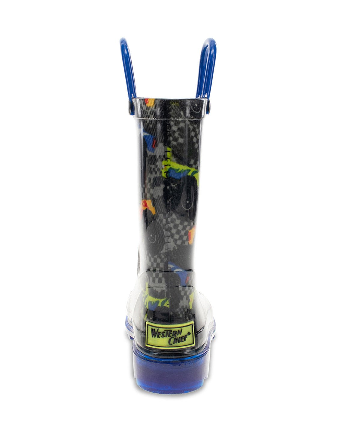 Kids Drag Race Lighted Rain Boot - Charcoal