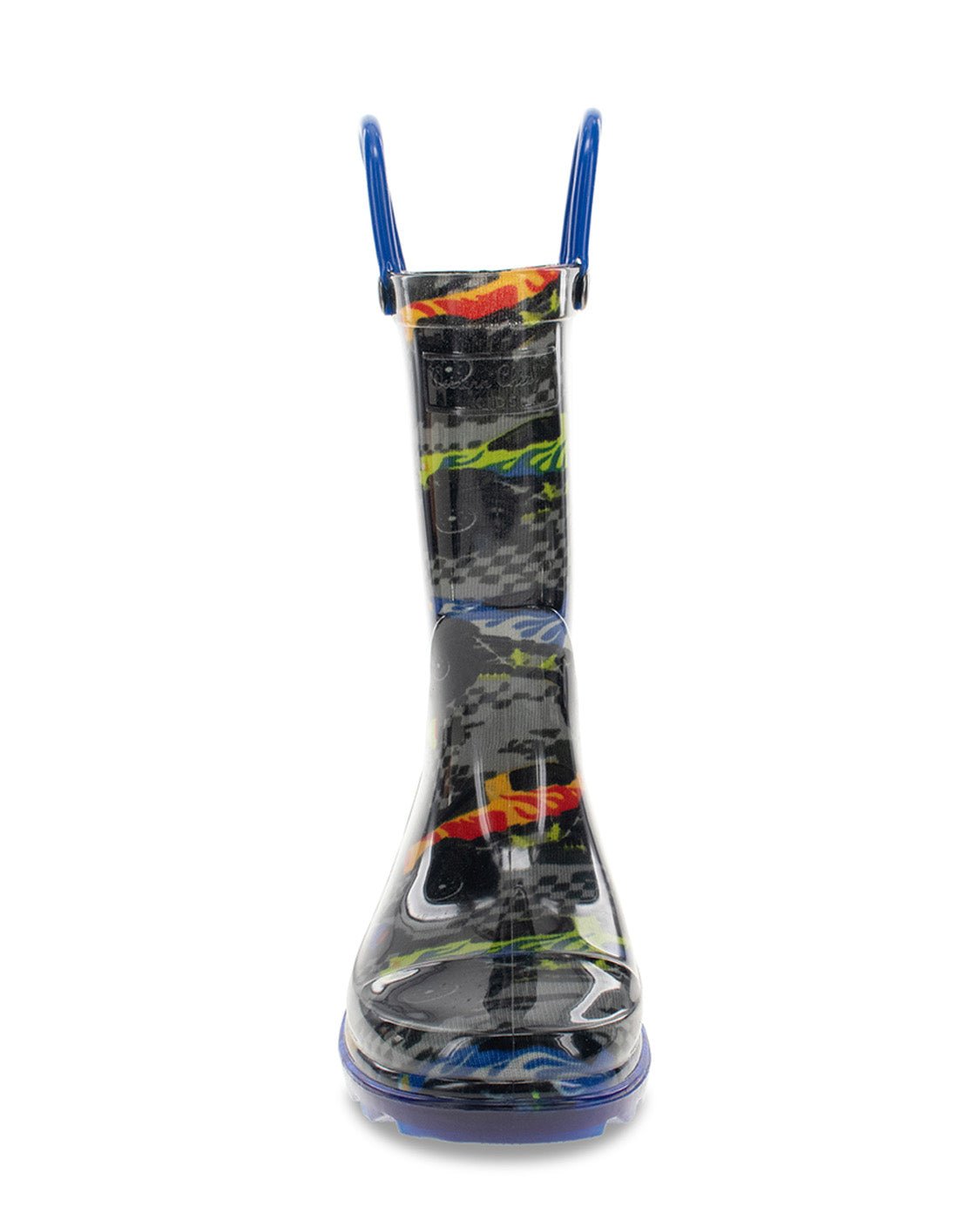 Kids Drag Race Lighted Rain Boot - Charcoal