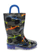 Kids Drag Race Lighted Rain Boot - Charcoal