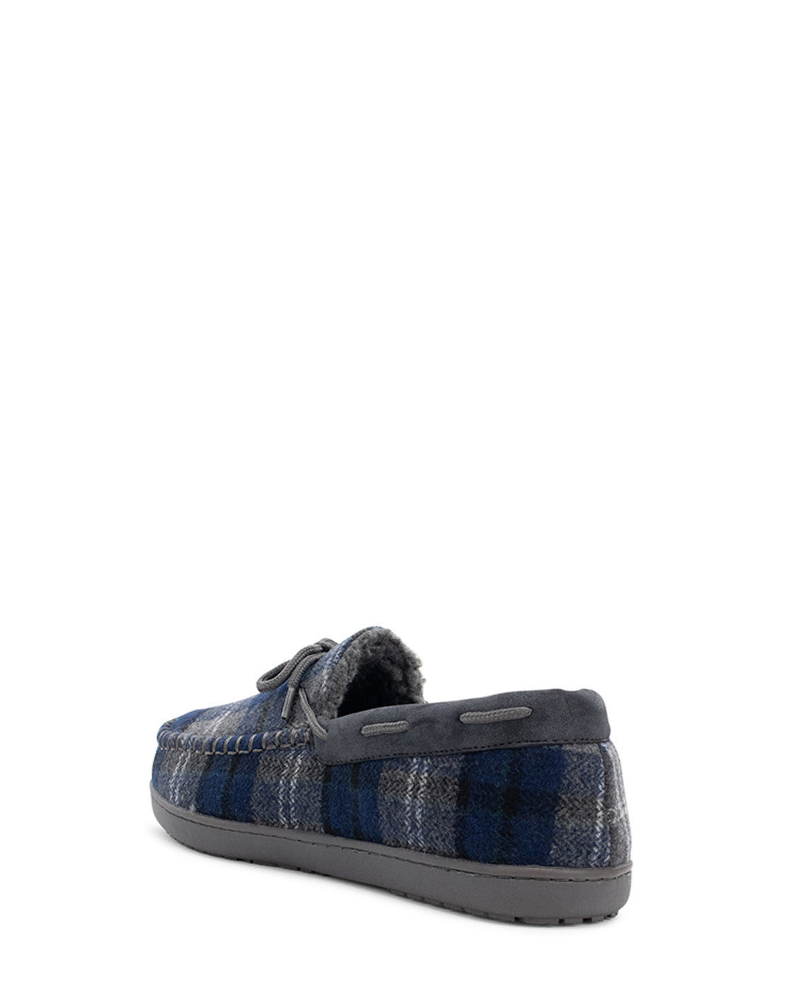 Men's Linden Plaid Moc Slipper - Navy