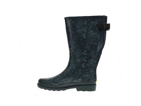 Womens Feminine Floral Tall Vari-Fit Rain Boot - Slate - Youtube Video