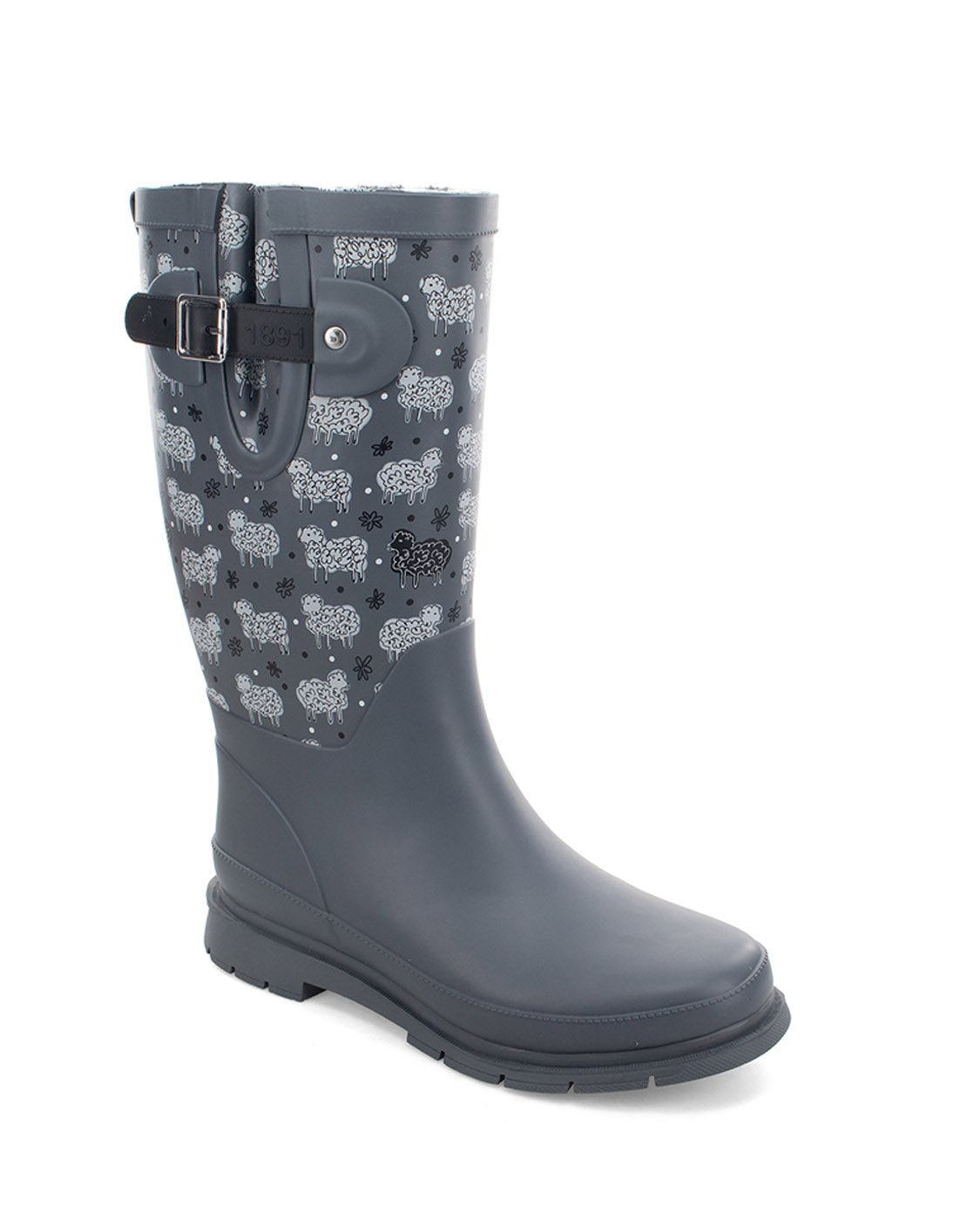 Women's Black Sheep Faux Fur Tall Rain Boot - Gray - WSC B2B