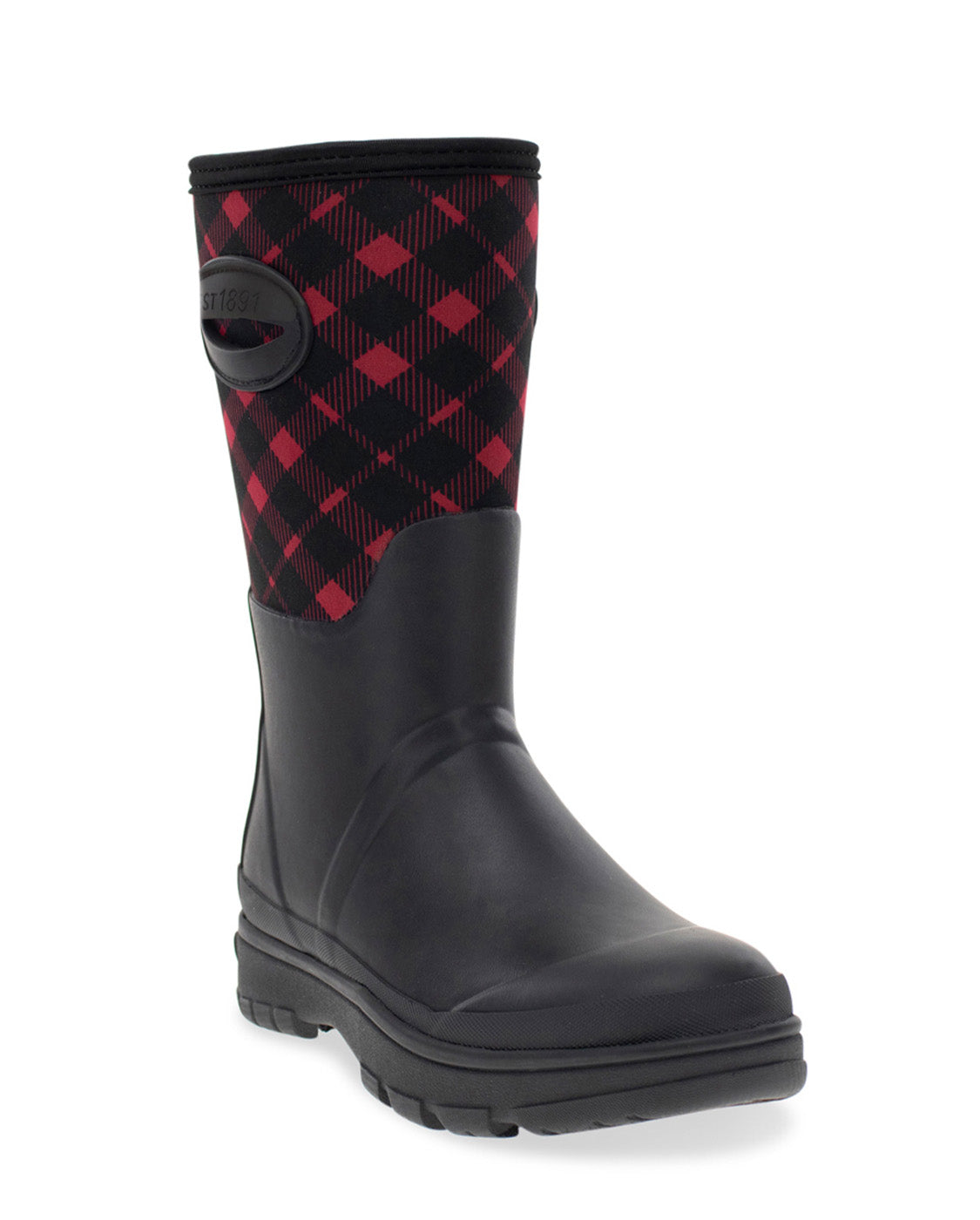 Women's Buffalo Check Polarprene Mid Cold Weather Boot - Black