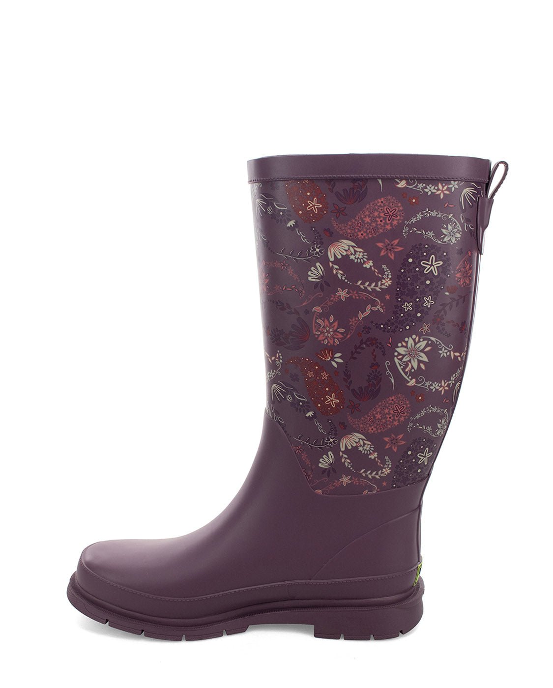 Women's Floral Paisley Tall Rain Boot - Plum