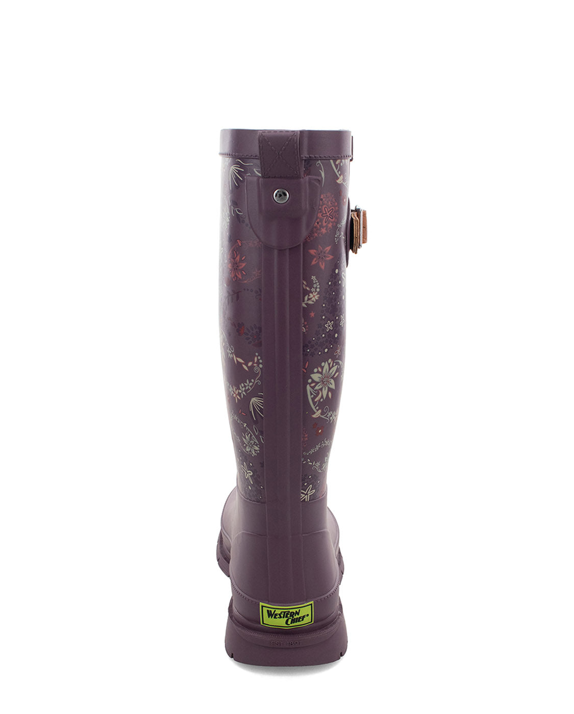 Women's Floral Paisley Tall Rain Boot - Plum