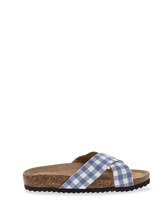 Women's Gingham Sophie Cross Sandal - Blue - WSC B2B