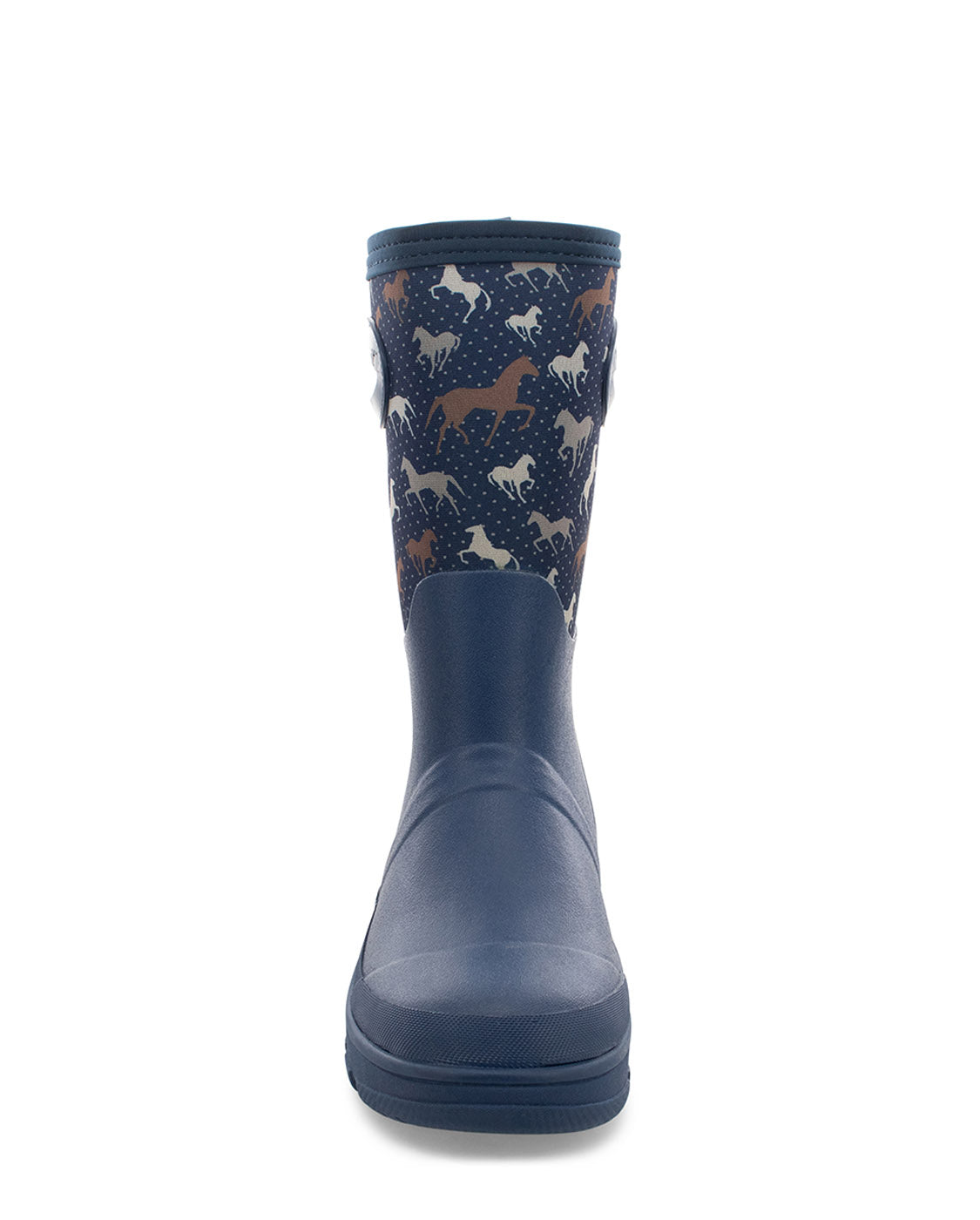 Women's Horse Neoprene Faux Fur Mid Cold Weather Boot - Navy