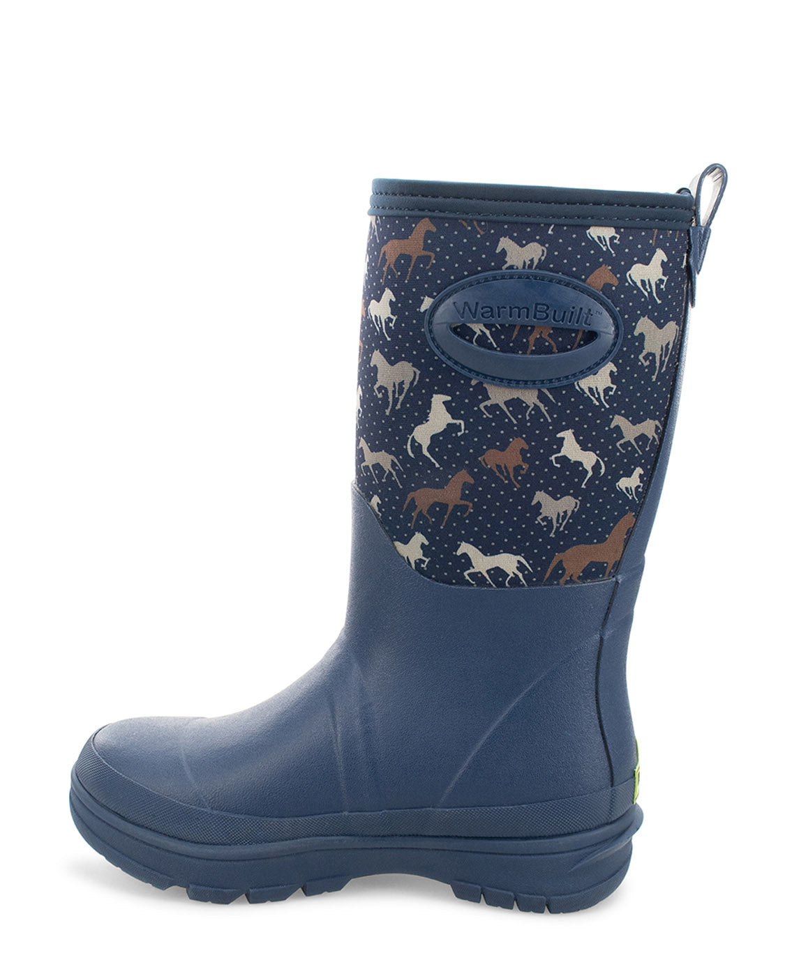 Women's Horse Neoprene Faux Fur Mid Cold Weather Boot - Navy