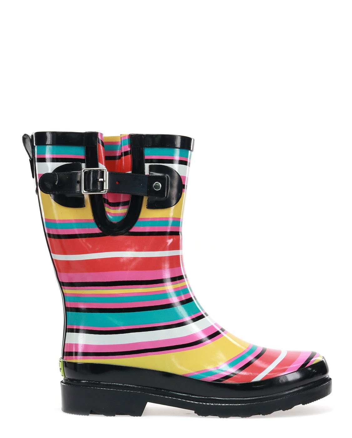 Women's Solstice Stripe Mid Rain Boot - Black - WSC B2B