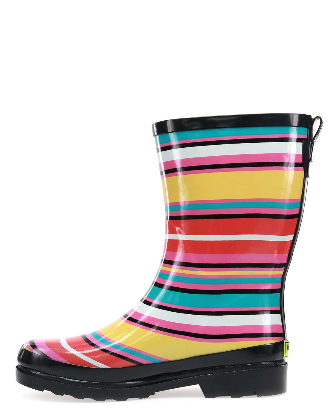 Women's Solstice Stripe Mid Rain Boot - Black - WSC B2B