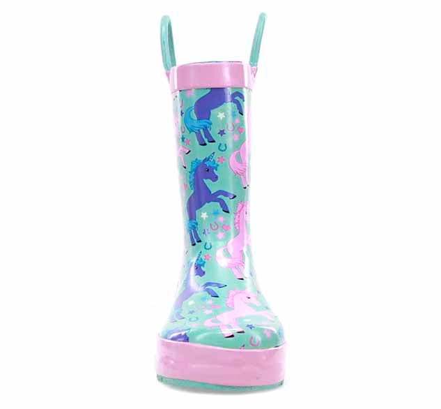 Kids Lucky Unicorn Rain Boot - Turquoise