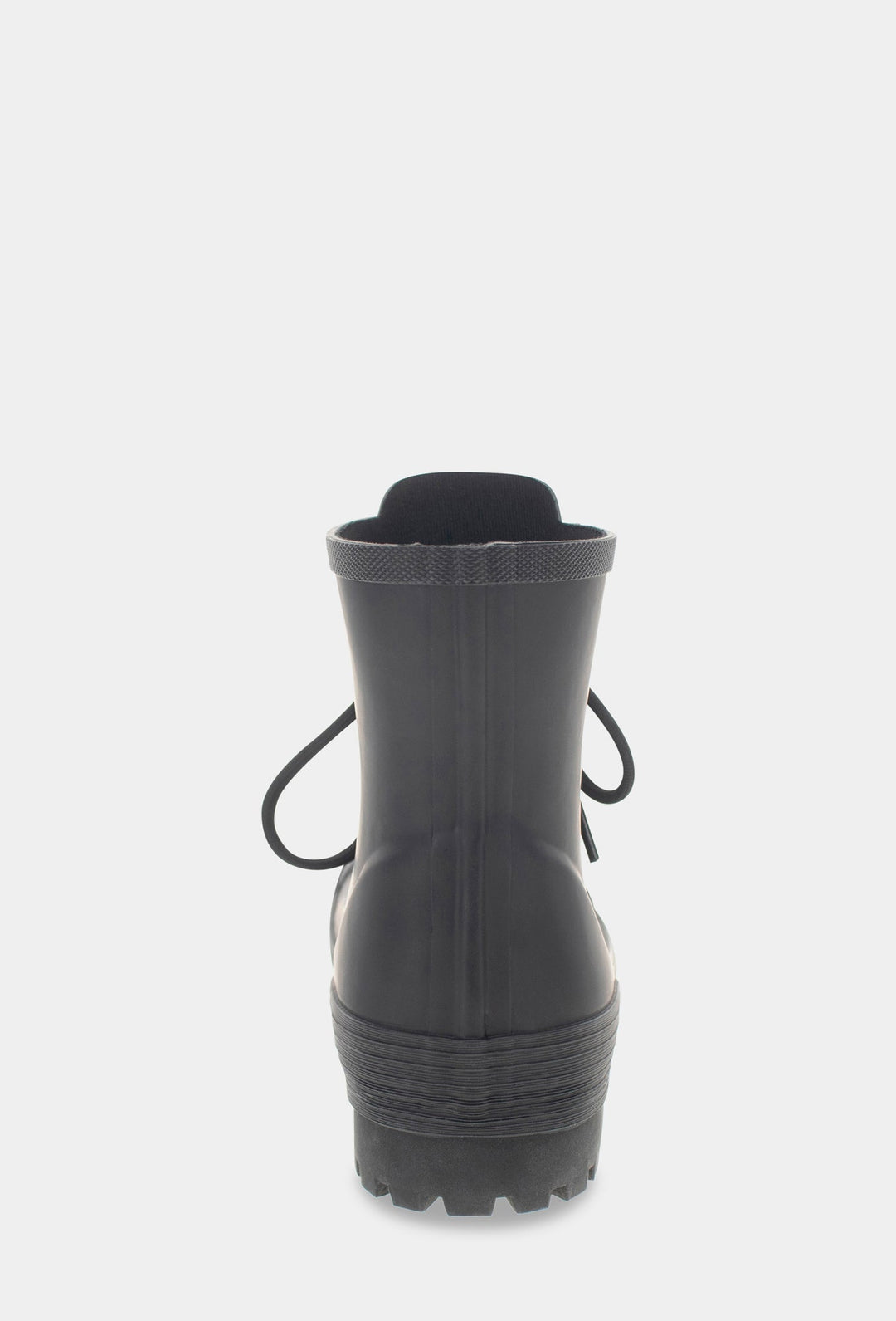Ava Lace Up Ankle Rain Boot - Black - WSC B2B