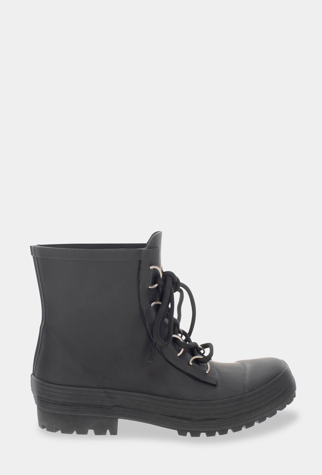Ava Lace Up Ankle Rain Boot - Black - WSC B2B