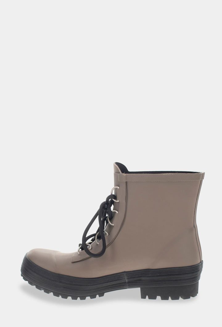 Ava Lace Up Ankle Rain Boot - Dark Taupe - WSC B2B