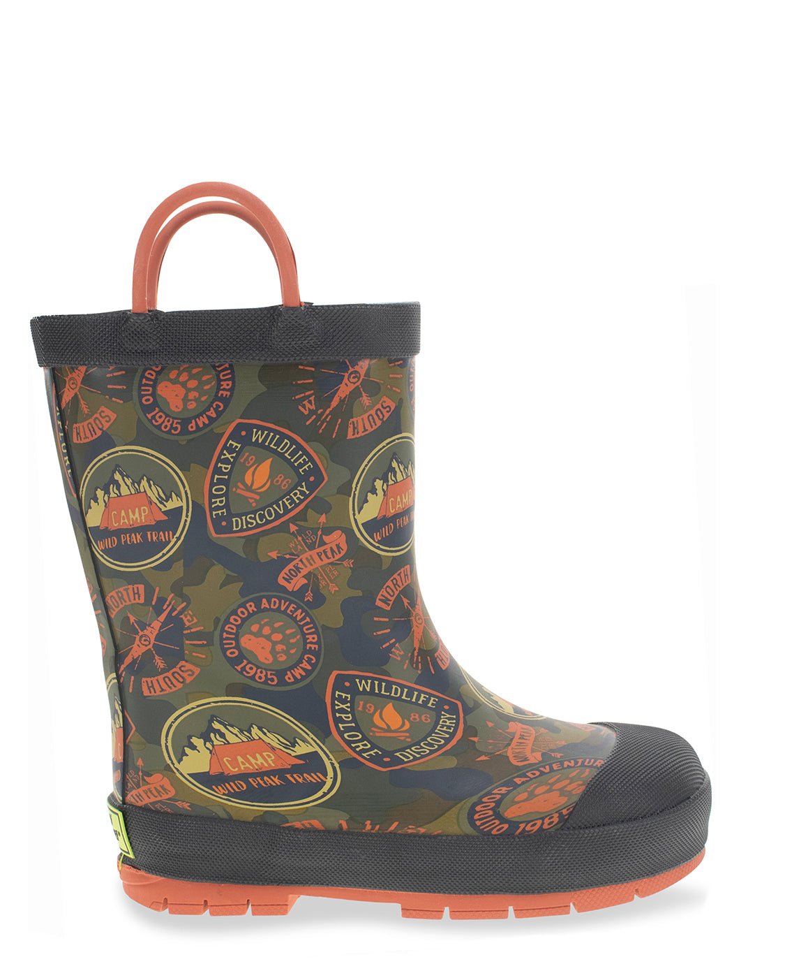 Kids Adventure Patch Rain Boot - Olive - WSC B2B