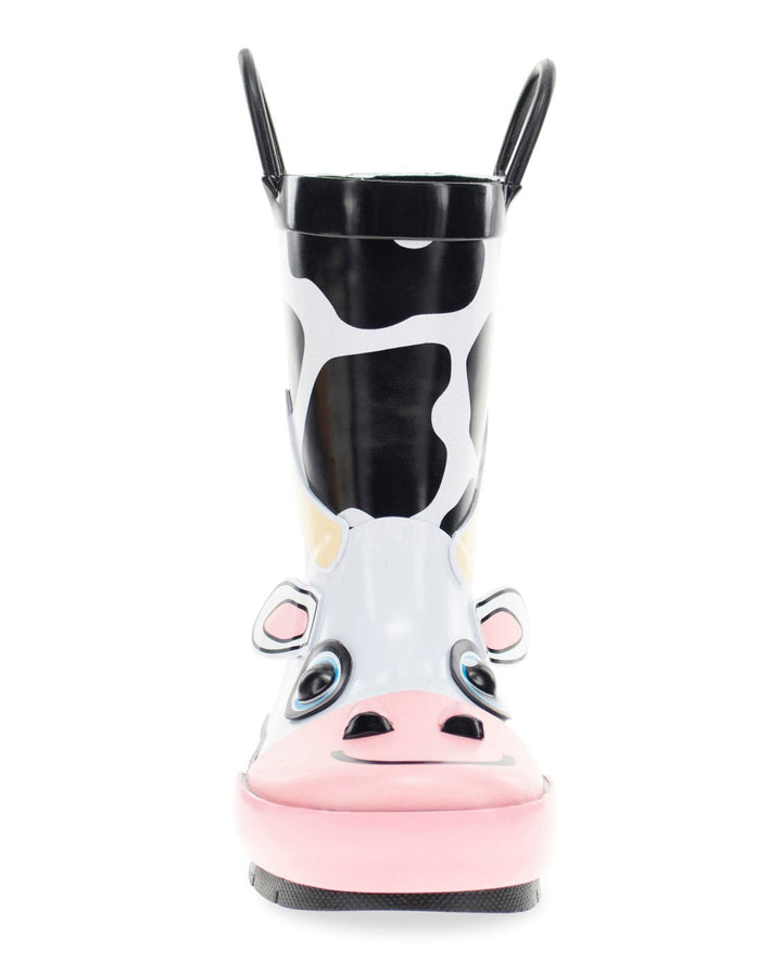 Kids Colbie Cow Rain Boot - Black - WSC B2B
