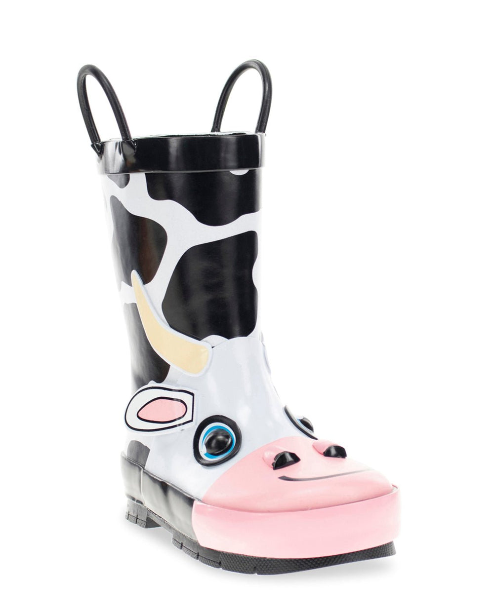Kids Colbie Cow Rain Boot - Black - WSC B2B