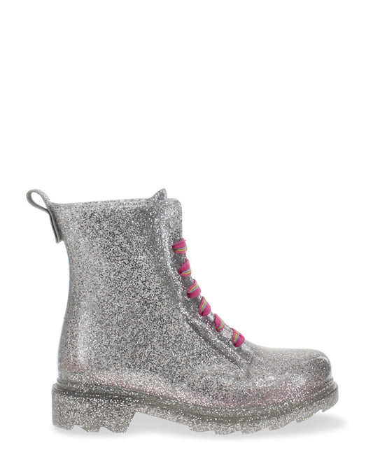 Kids Combat Ankle Rain Boot - Silver - WSC B2B