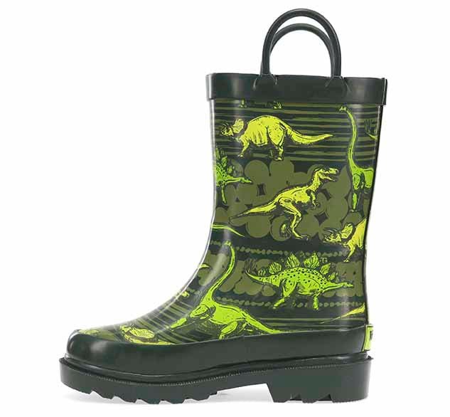 Kids Dino Quest Rain Boot - Olive - WSC B2B