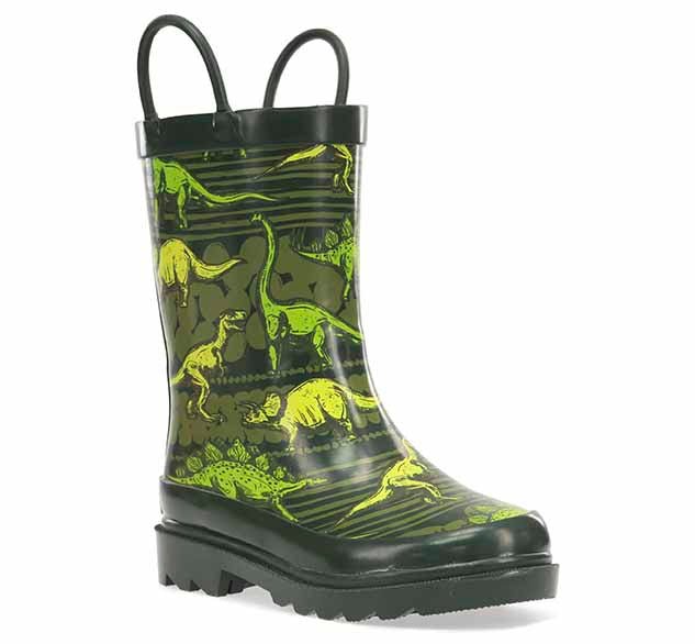 Kids Dino Quest Rain Boot - Olive - WSC B2B