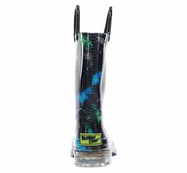 Kids Dinosaur Friends Lighted Rain Boot - Black - WSC B2B