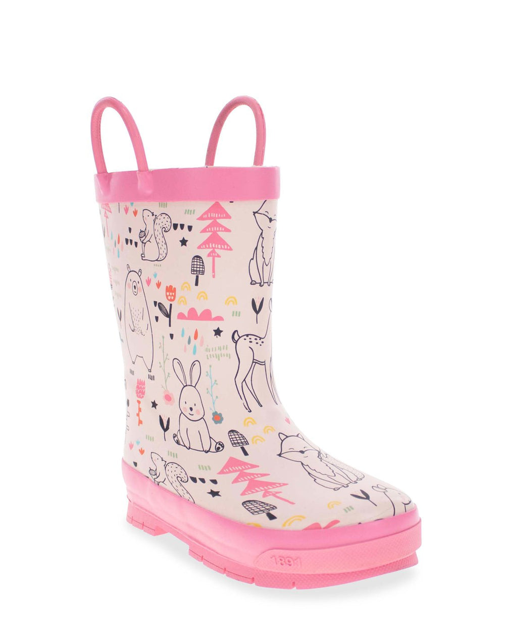 Kids Forest Doodle Rain Boot - Cream - WSC B2B