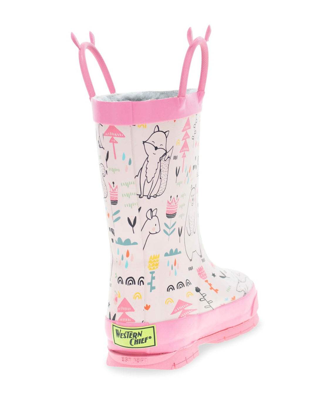 Kids Forest Doodle Rain Boot - Cream - WSC B2B