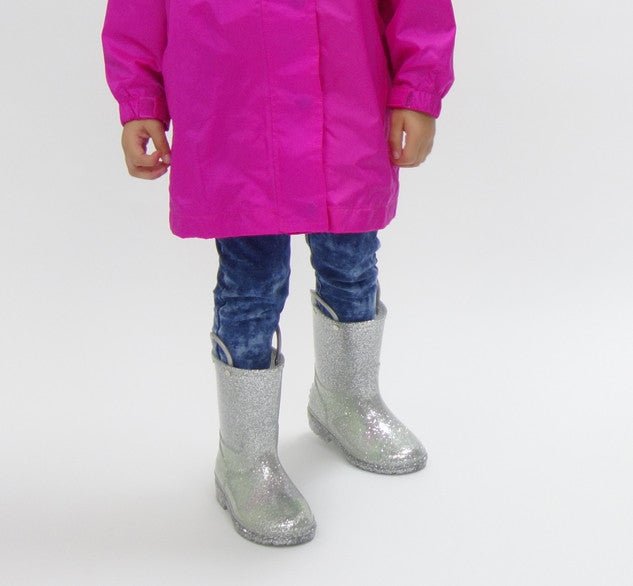 Kids Glitter Rain Boot - Silver - WSC B2B