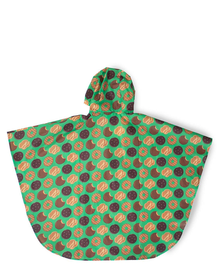Kids It's Raining Cookies Poncho Raincoat- Green - WSC B2B