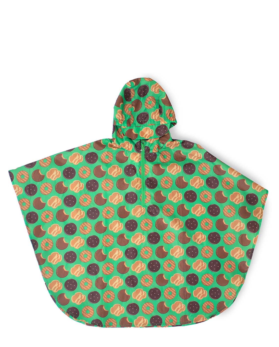 Kids It's Raining Cookies Poncho Raincoat- Green - WSC B2B