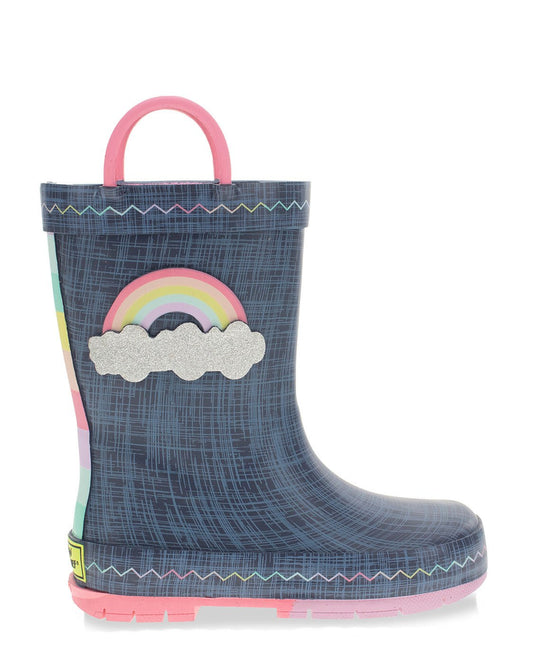 Kids Jean Patch Rain Boot - Blue - WSC B2B