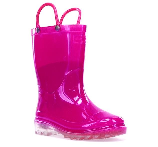 Kids Lighted Solid Rain Boot - Pink - WSC B2B