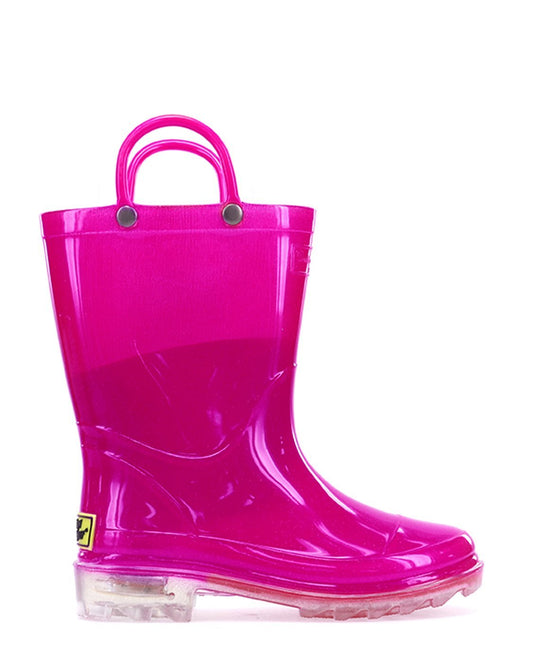 Kids Lighted Solid Rain Boot - Pink - WSC B2B