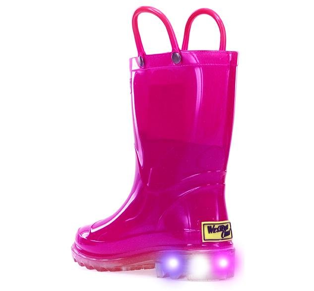 Kids Lighted Solid Rain Boot - Pink - WSC B2B