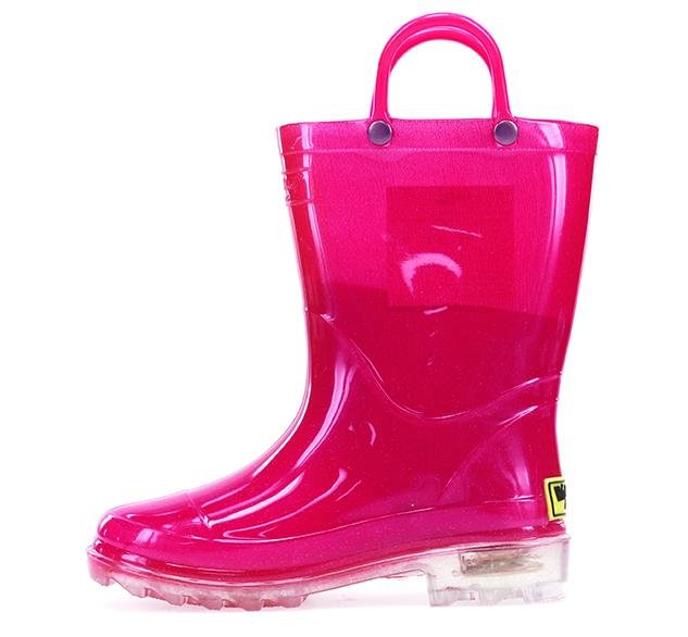 Kids Lighted Solid Rain Boot - Pink - WSC B2B