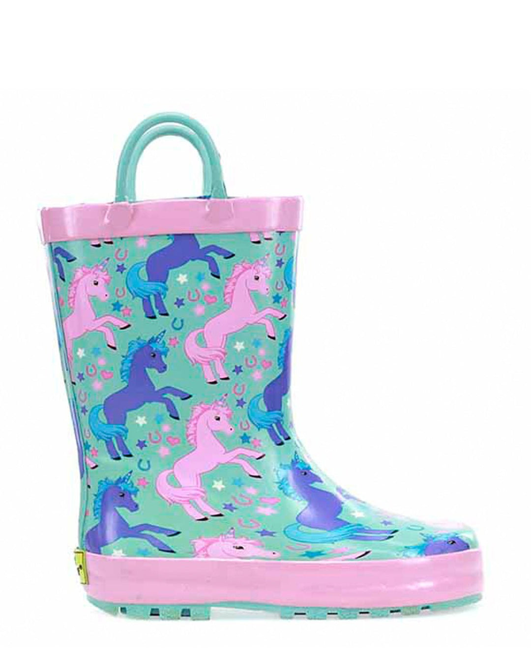 Kids Lucky Unicorn Rain Boot - Turquoise - WSC B2B