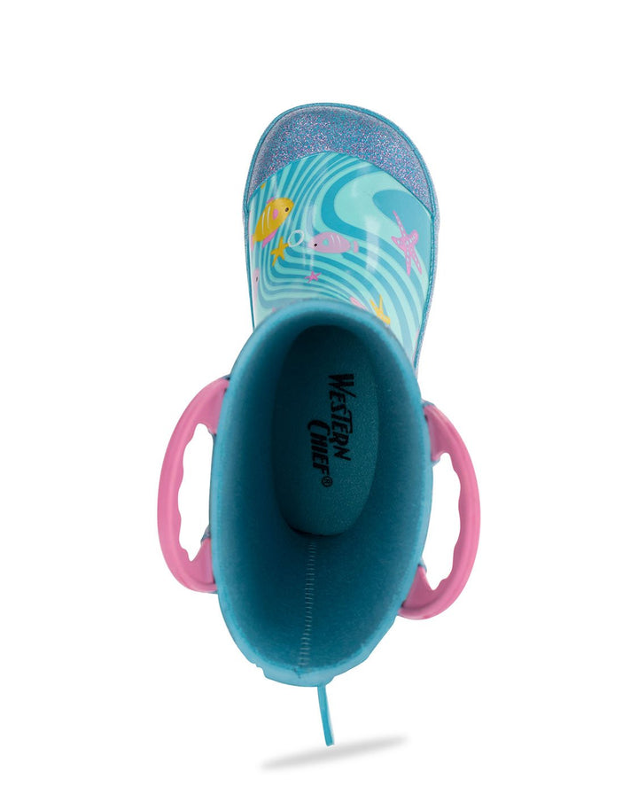 Kids Molly Mermaid Rain Boot - Aqua - WSC B2B