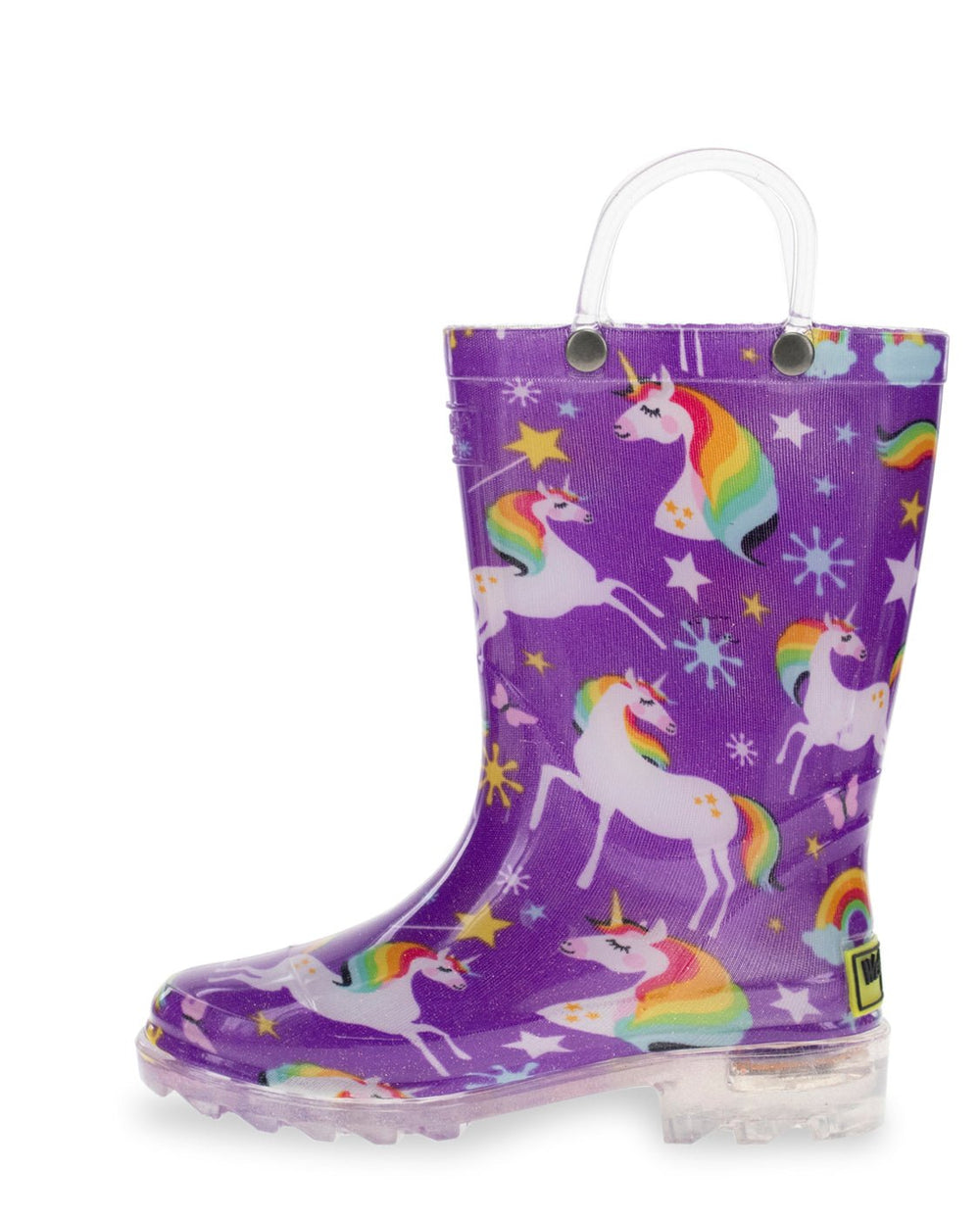 Kids Rainbow Unicorn Lighted Rain Boot - Purple - WSC B2B