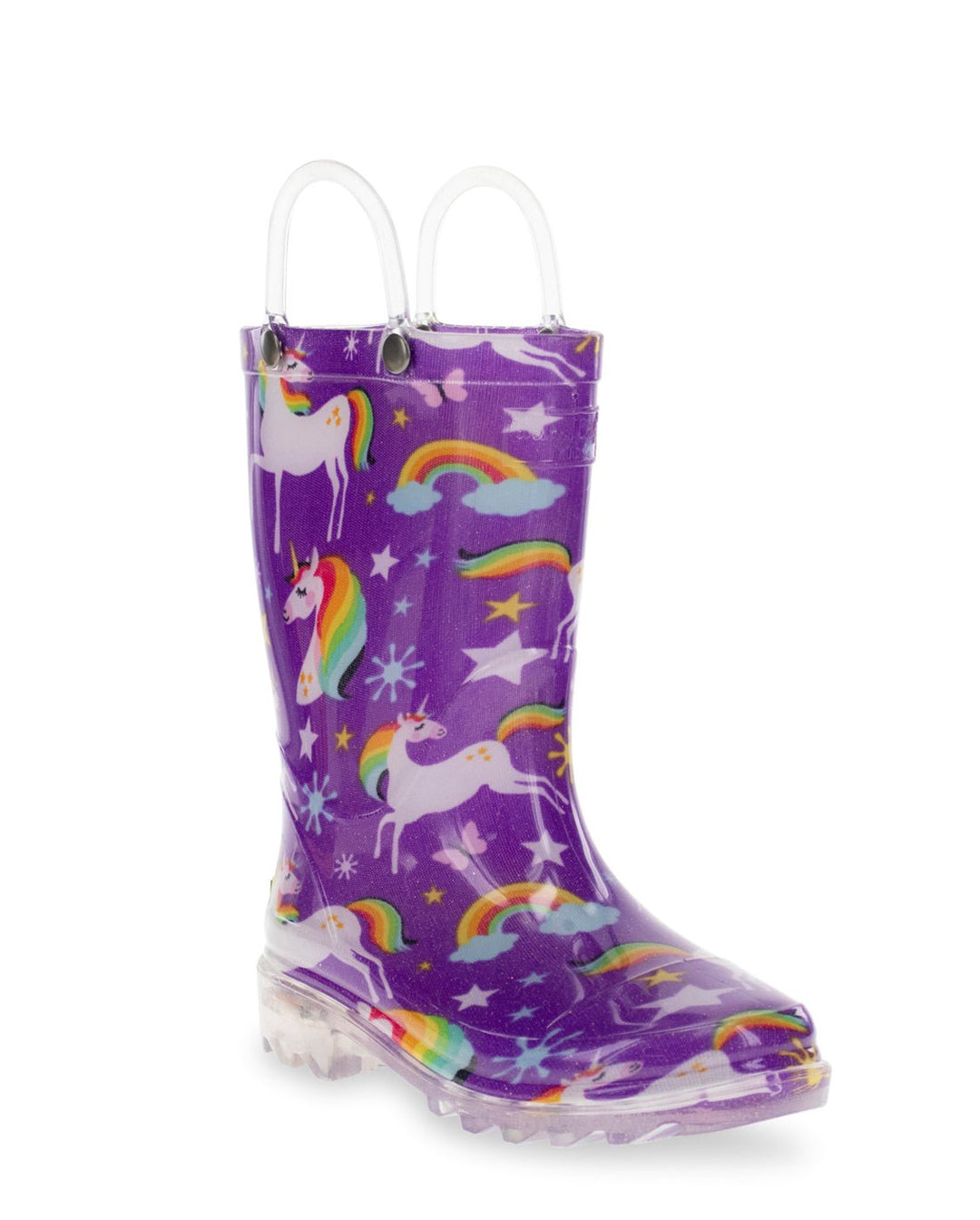 Kids Rainbow Unicorn Lighted Rain Boot - Purple - WSC B2B