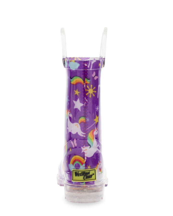 Kids Rainbow Unicorn Lighted Rain Boot - Purple - WSC B2B