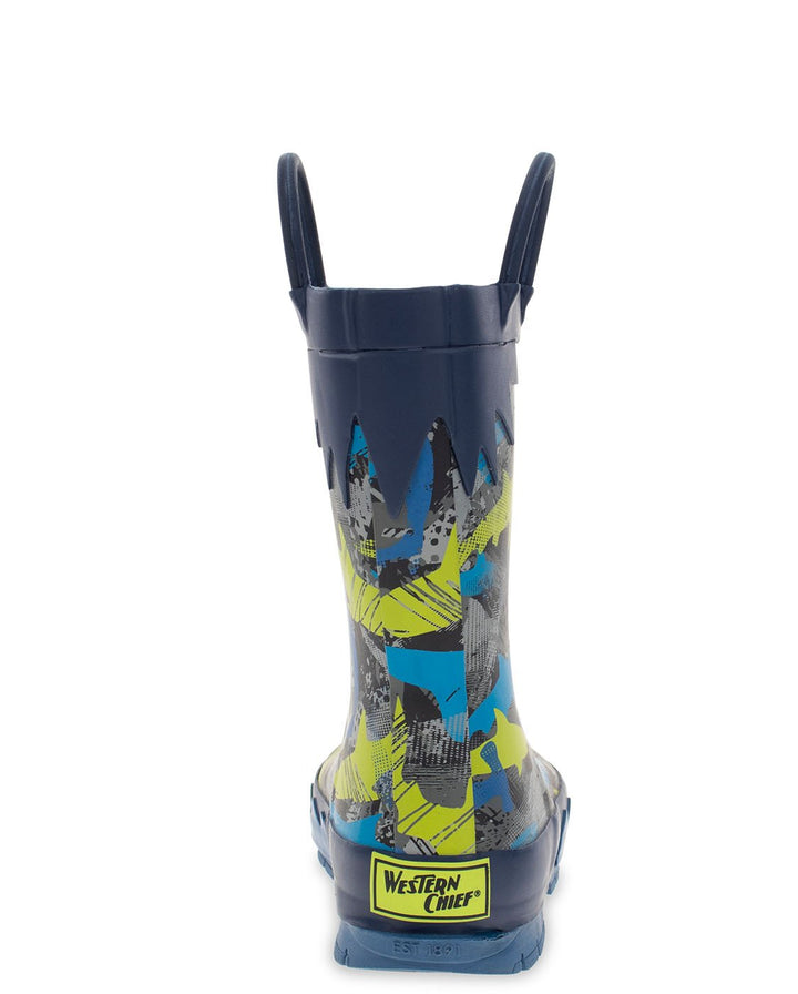 Kids Shark Frenzy Rain Boot - Blue - WSC B2B