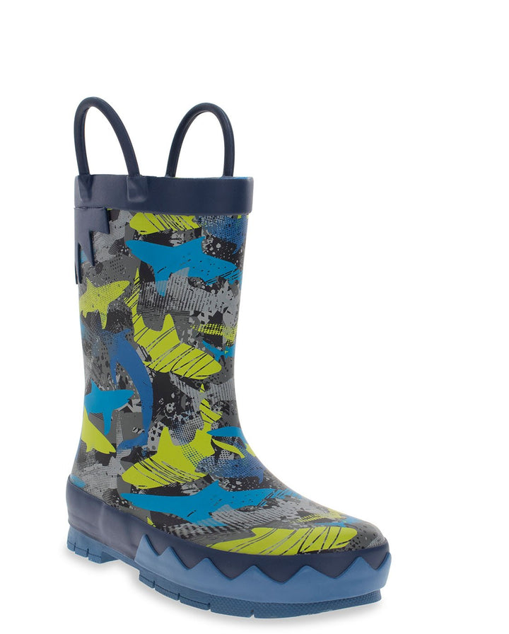 Kids Shark Frenzy Rain Boot - Blue - WSC B2B