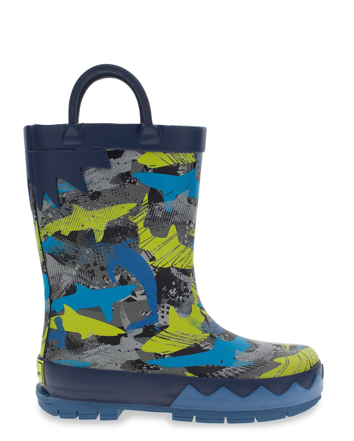 Kids Shark Frenzy Rain Boot - Blue - WSC B2B