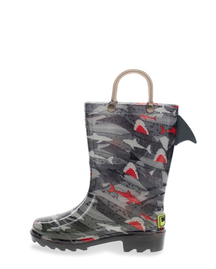 Kids Shark Lighted Rain Boot - Black - WSC B2B