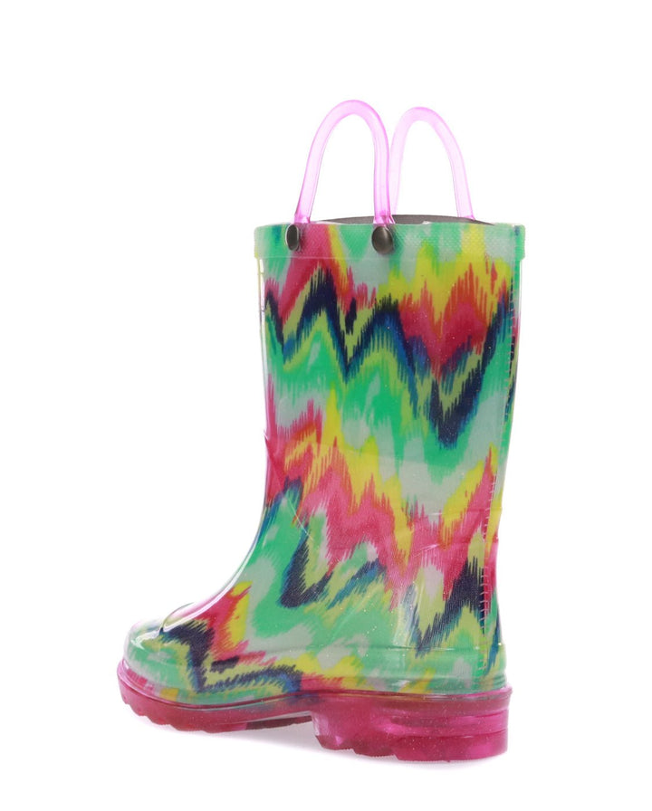 Kids Tie Dye Party Lighted Rain Boot - Multi - WSC B2B