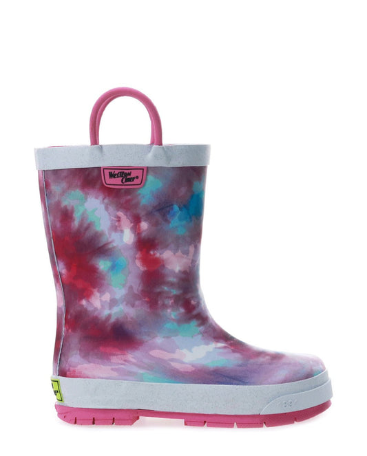 Kids Tie Dye Rain Boot - Fuchsia - WSC B2B