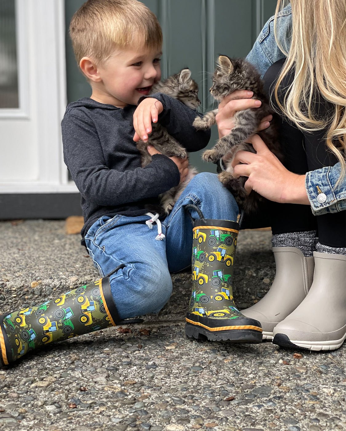 Kids Tractor Tough Rain Boot - Taupe - WSC B2B