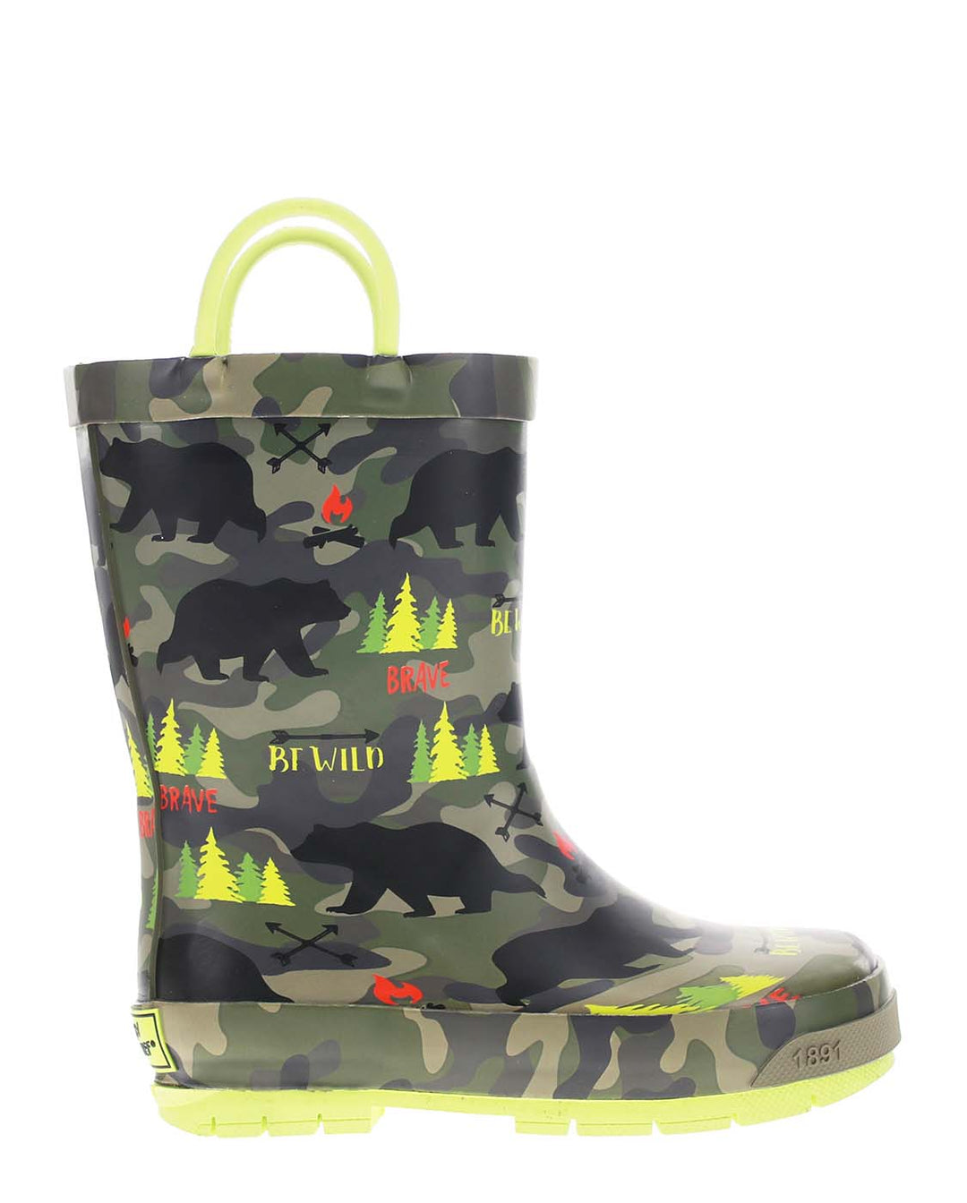 Kids Wild Bear Rain Boot - Olive - WSC B2B