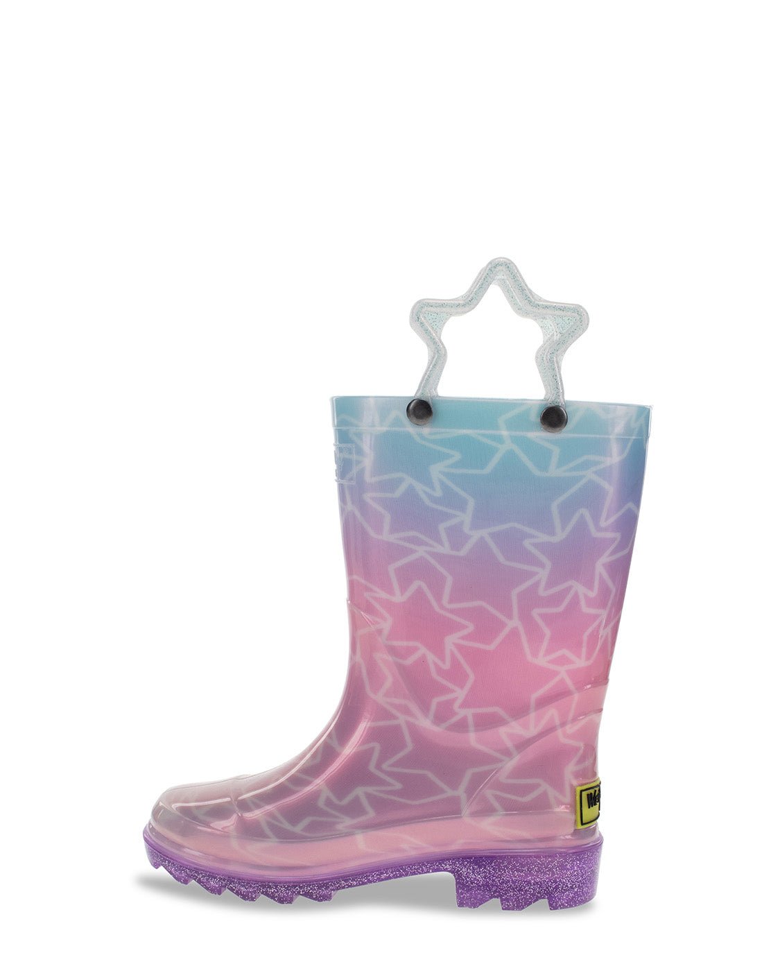 New! Kids Glitter Stars Lighted Rain Boot - Multi - WSC B2B